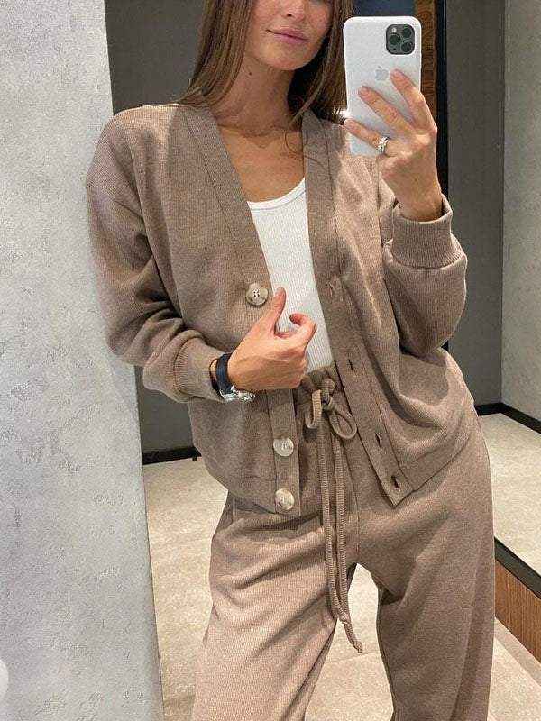 Kylie | Damen-Set mit lockerem Cardigan und verstellbarer Pull-on-Hose für ultimativen Komfort