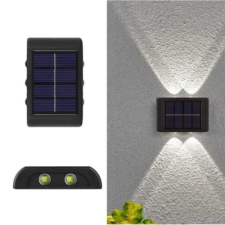 Solar-LED-Fassadenleuchte für den Außenbereich - Wetterfest Auf/Ab