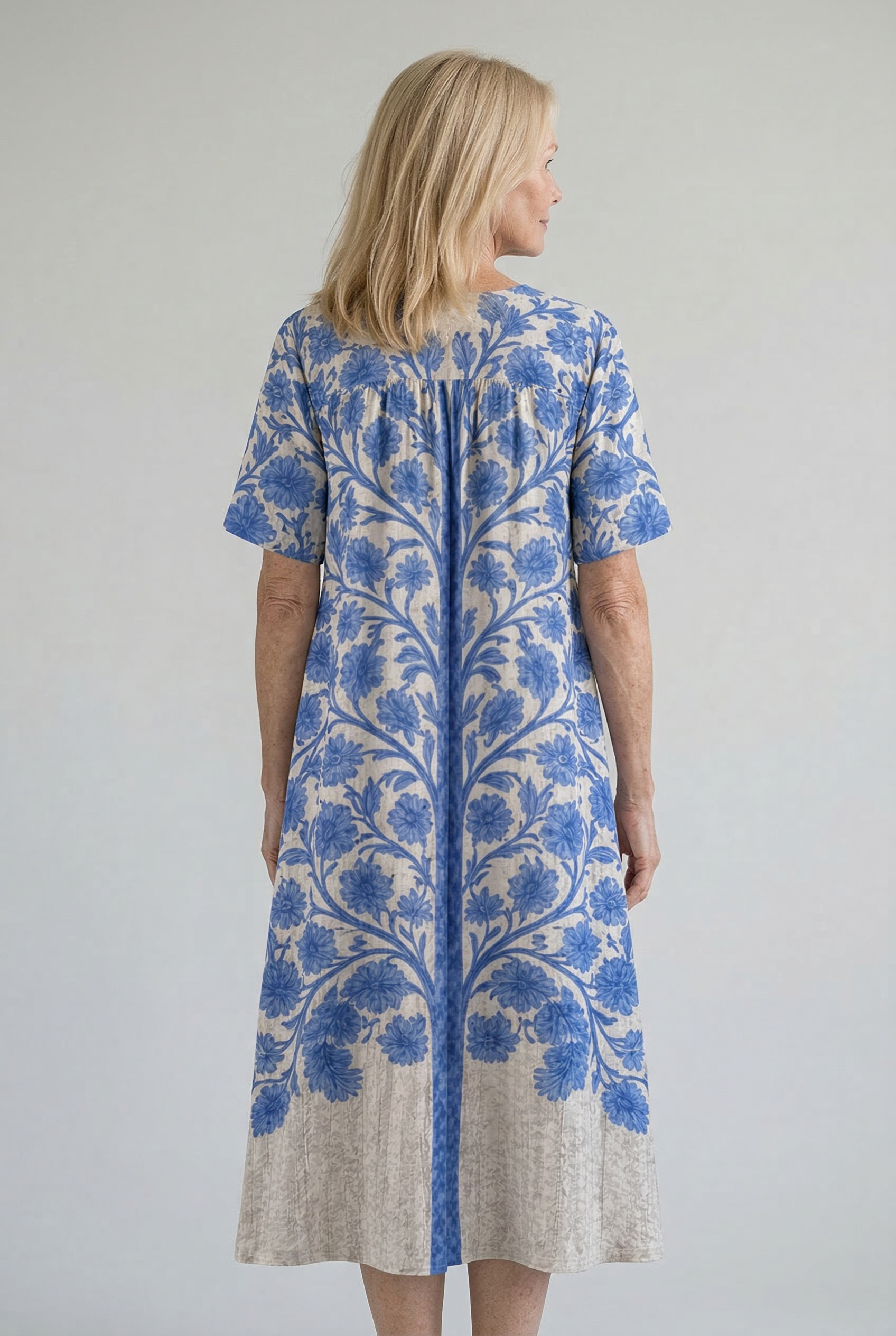 Oréa Elegantes Blauer Bestickter Kleid für alle Anlässe Damen