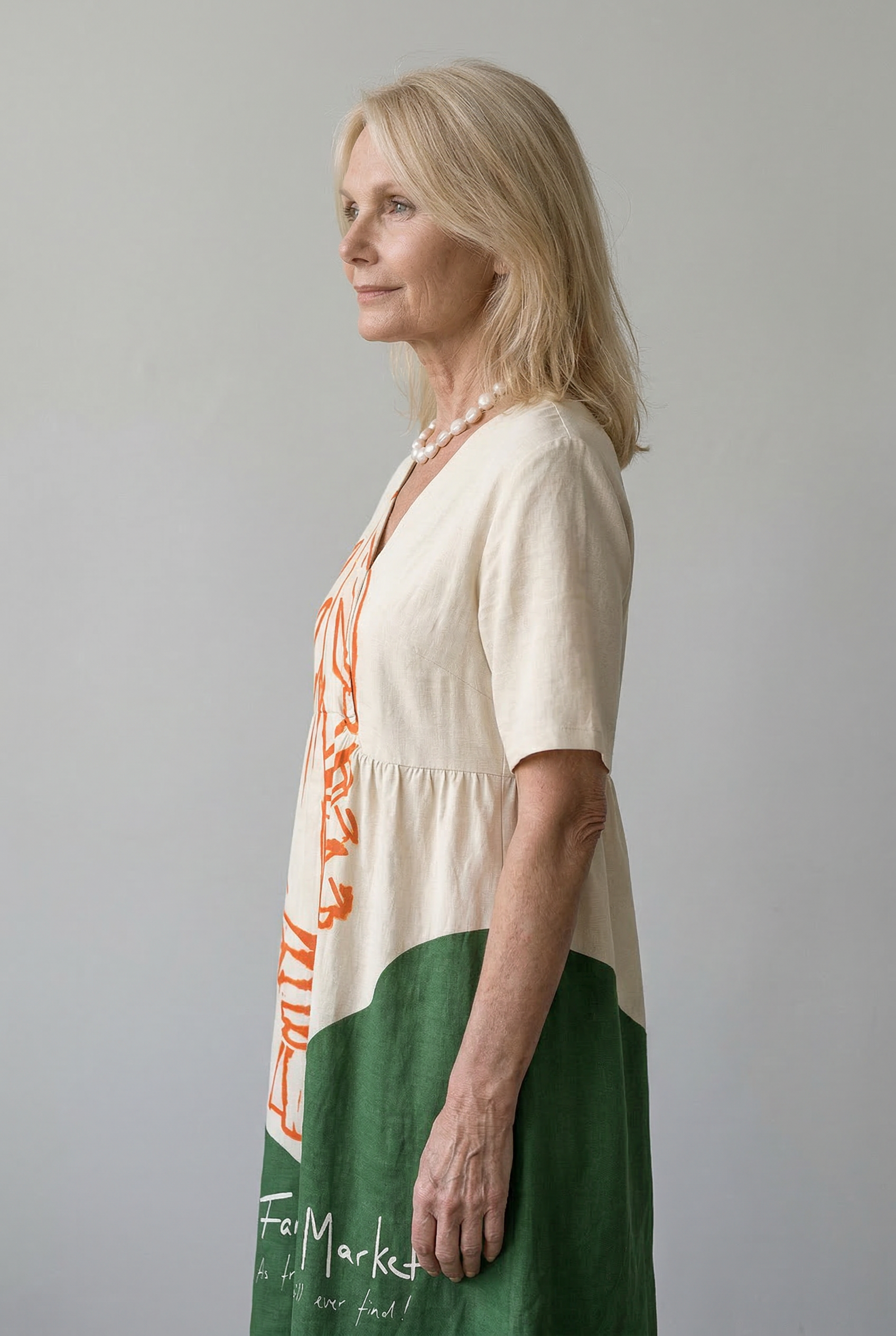 Elegantes grafisches Hummermuster Kleid für einen stilvollen Look