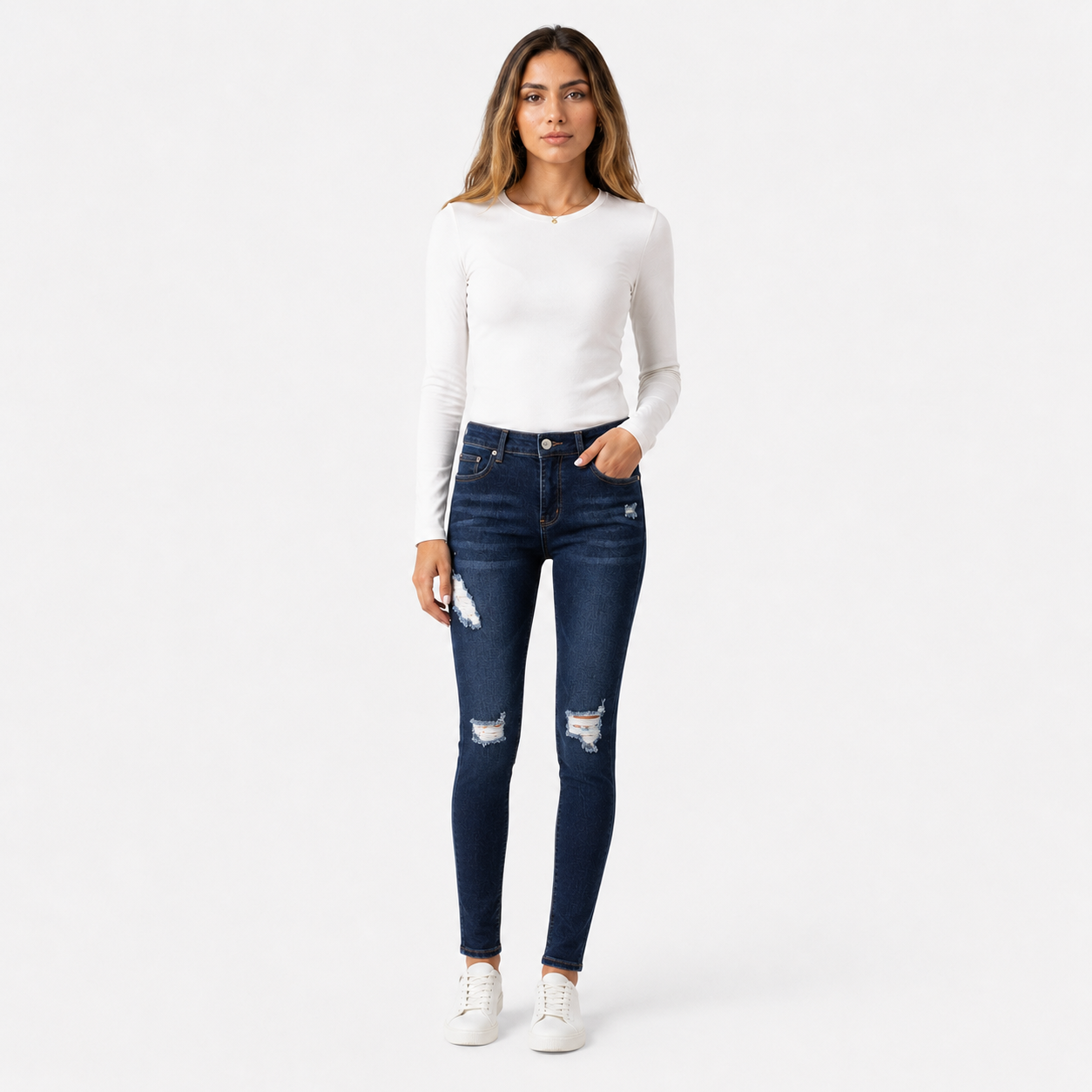 Jasmin Blau Gebleichte Skinny-Jeans für einen Trendigen und Bequemen Look