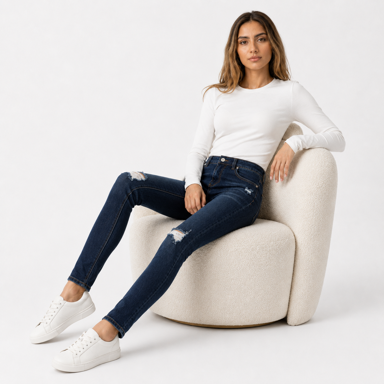 Jasmin Blau Gebleichte Skinny-Jeans für einen Trendigen und Bequemen Look