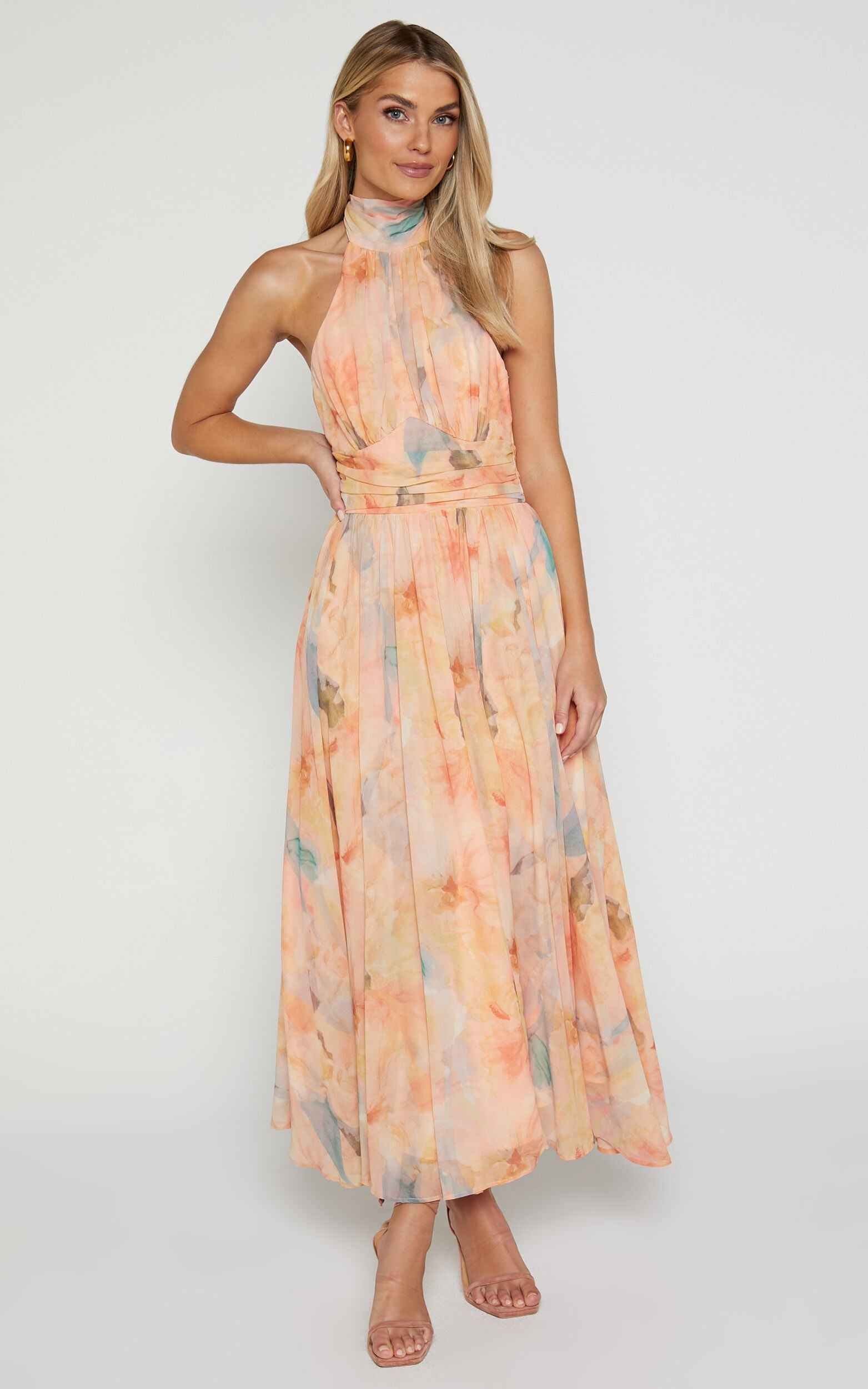 Antonella | Exquisites Halterneck-Maxikleid für zeitlose Abend-Eleganz