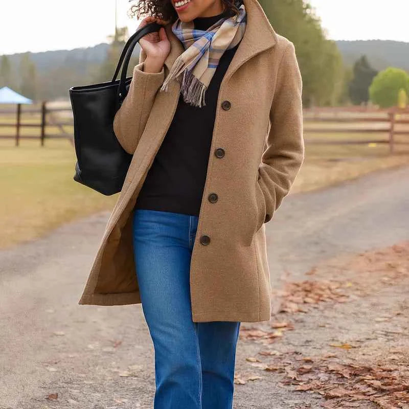 Elaine – Timeless Elegance Button Coat