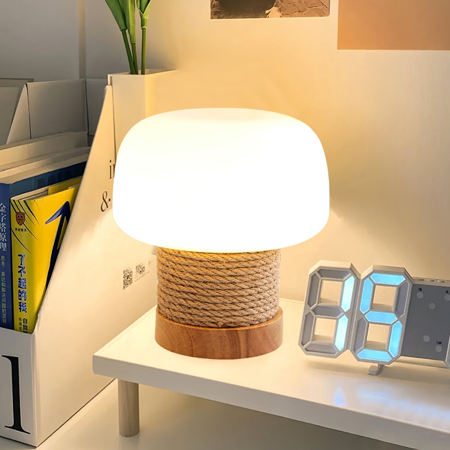 Valoria - Stilvolle moderne minimalistische LED-Tischlampe mit eleganter Holzbasis