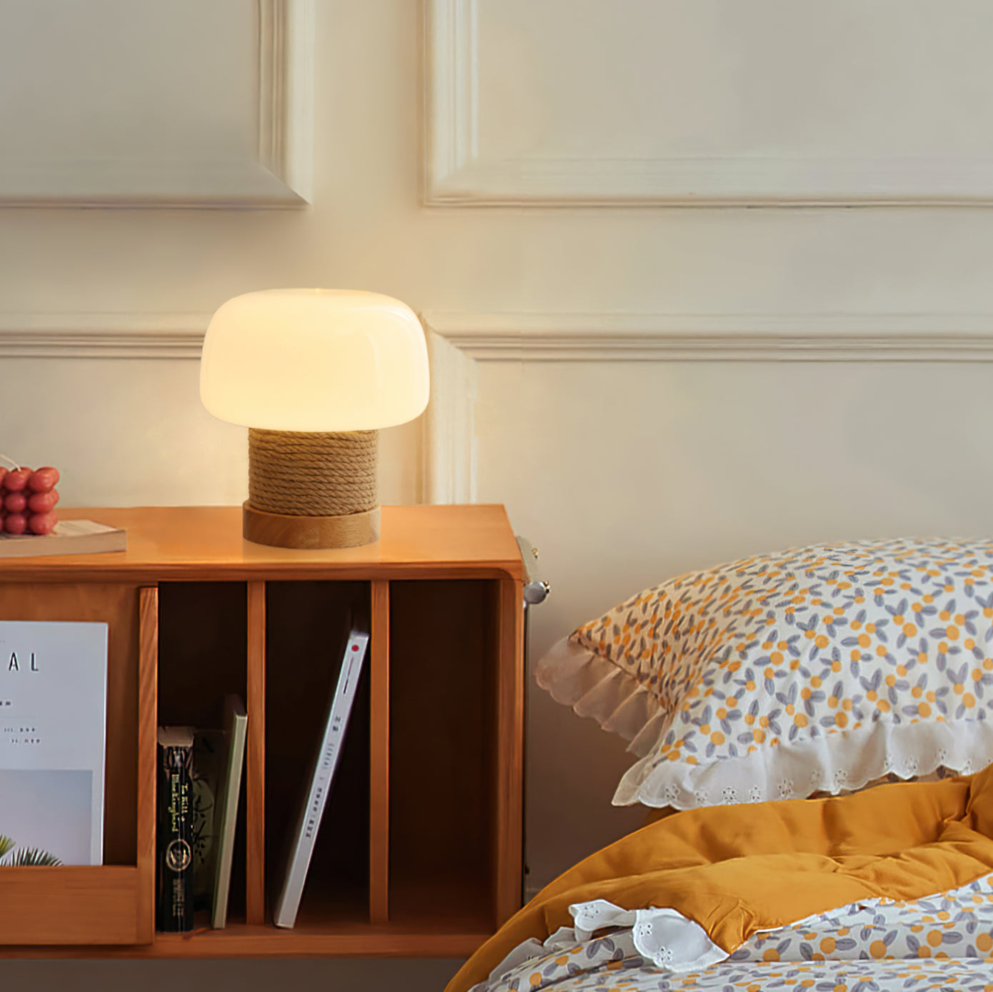 Valoria - Stilvolle moderne minimalistische LED-Tischlampe mit eleganter Holzbasis
