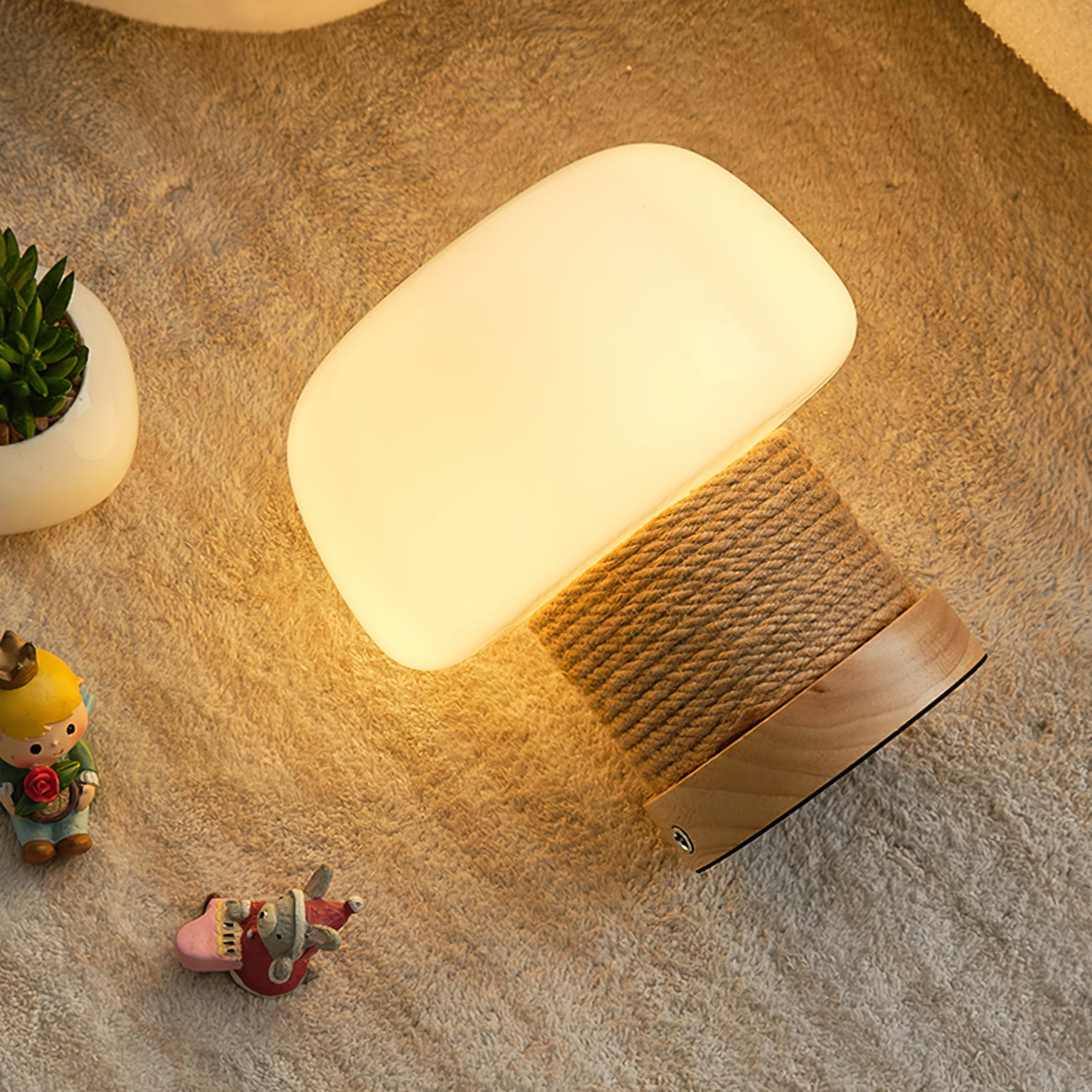 Valoria - Stilvolle moderne minimalistische LED-Tischlampe mit eleganter Holzbasis