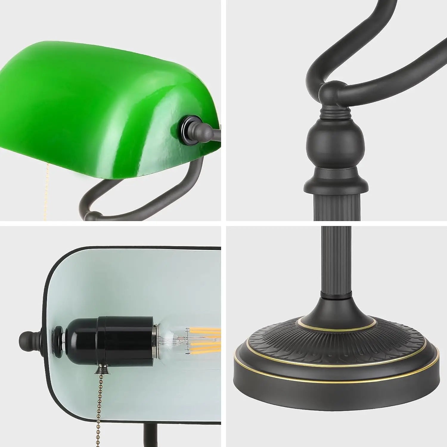 Klassische grüne Banklampe TimelessBank elegant und anspruchsvoll