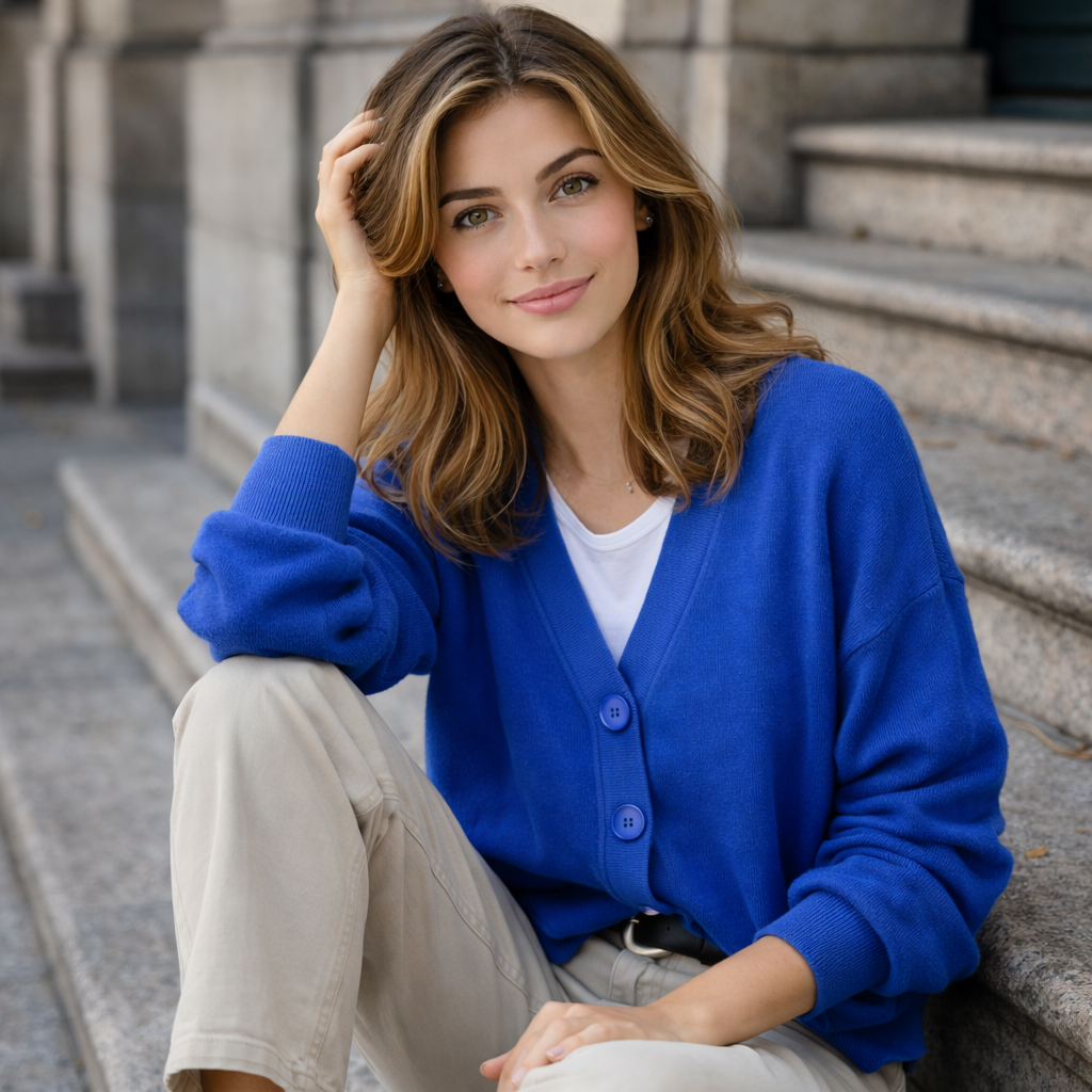 Kuscheliger Strickcardigan mit lockerer Passform Damen