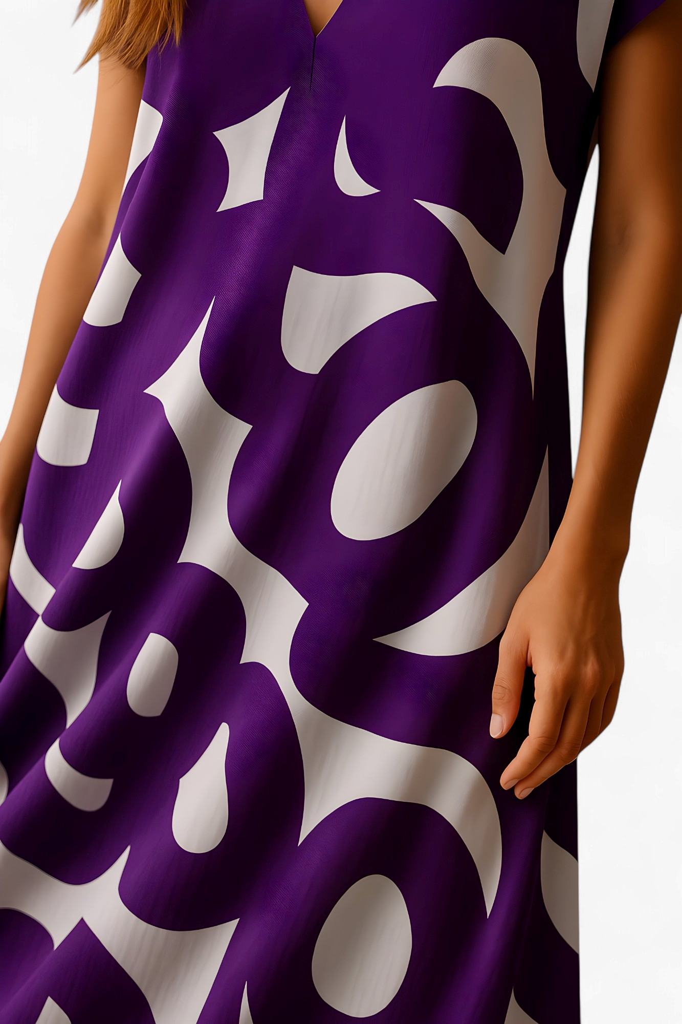Schickes Damen V-Ausschnitt Maxikleid mit Eleganter Silhouette