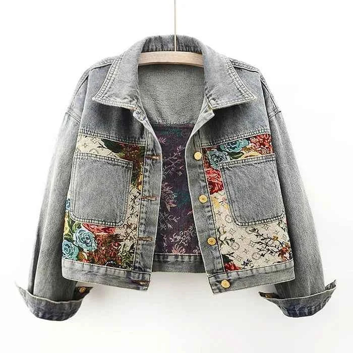 Camellia Blumen-Denimjacke