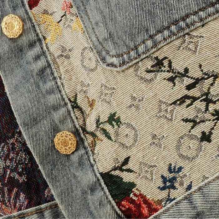 Camellia Blumen-Denimjacke