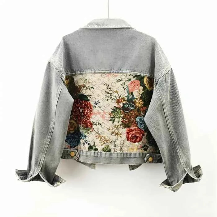 Camellia Blumen-Denimjacke