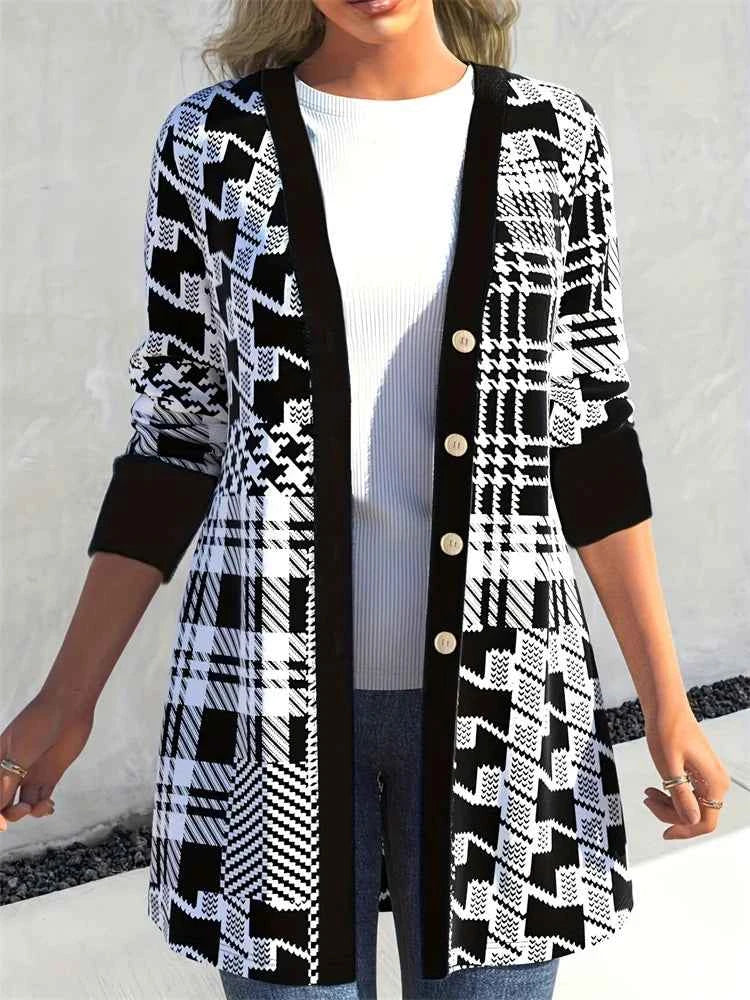 LEONA™ Schlanker Cardigan mit geometrischem Print