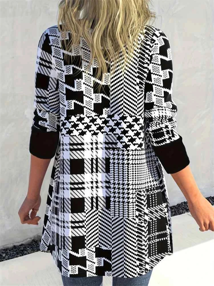 LEONA™ Schlanker Cardigan mit geometrischem Print