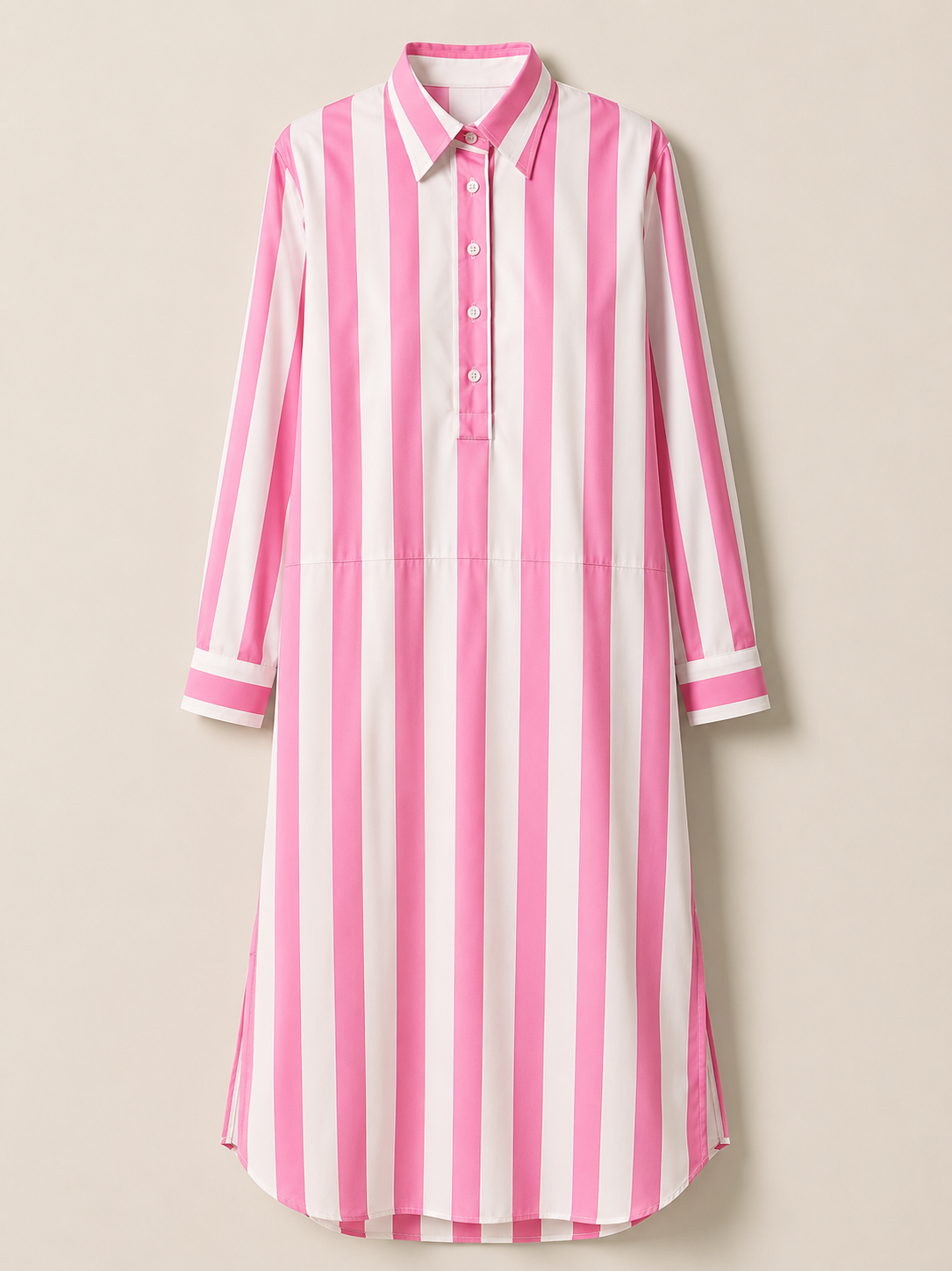 Lässiges gestreiftes Shirt Boho-Stil Maxi-Kleid
