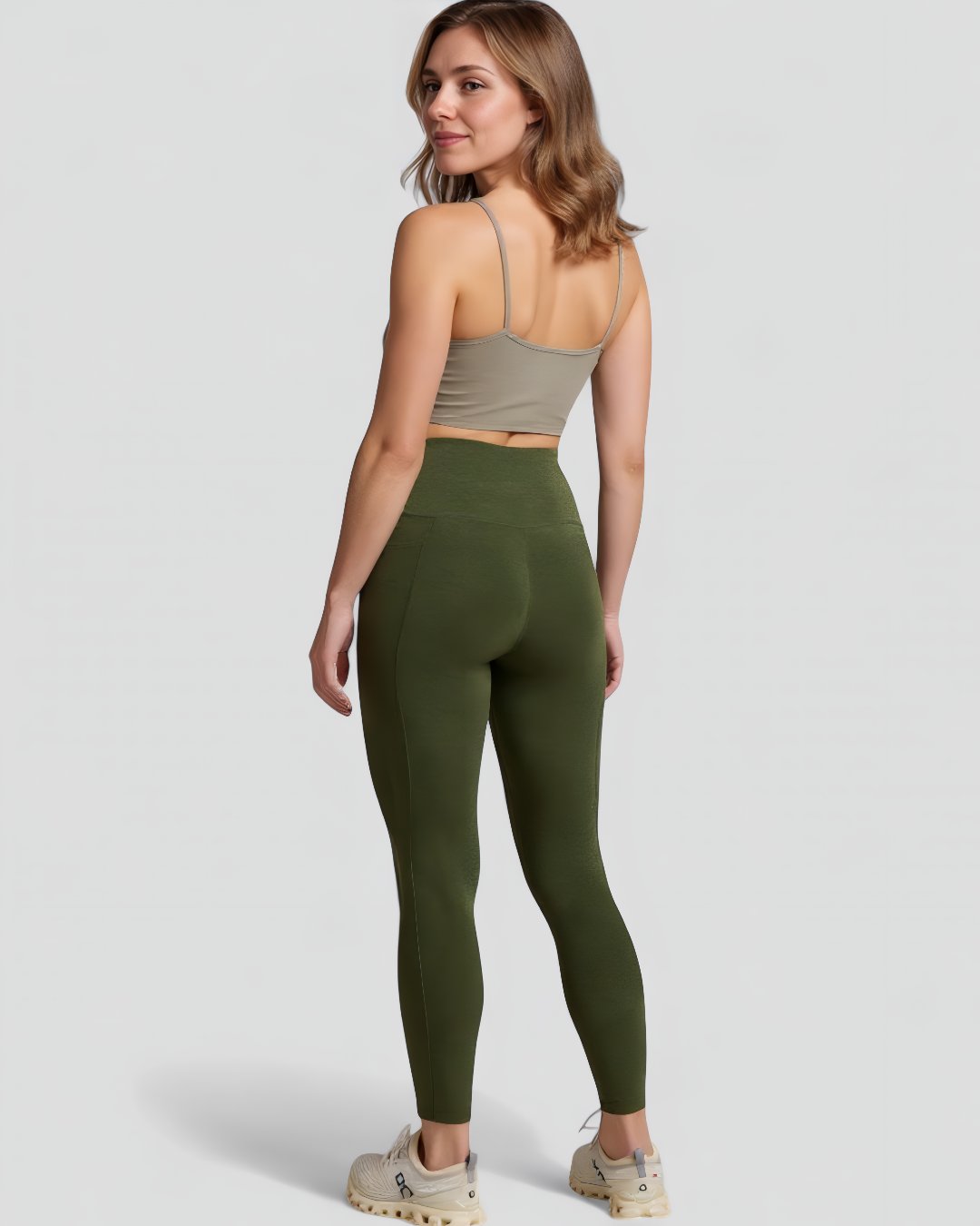 Tilda | Out Of Pocket Leggings Damen Hoch Tailliert Midi Sport Fitness Stretch