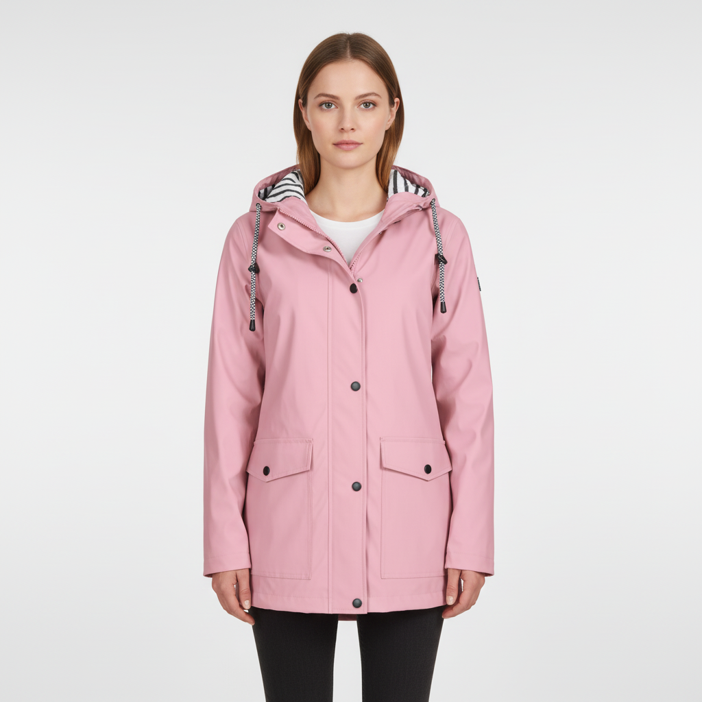 Damen Leichte Kapuzenjacke mit gestreiftem Futter