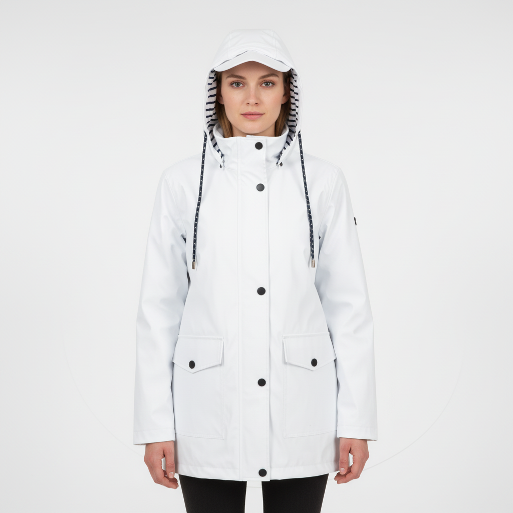 Damen Leichte Kapuzenjacke mit gestreiftem Futter