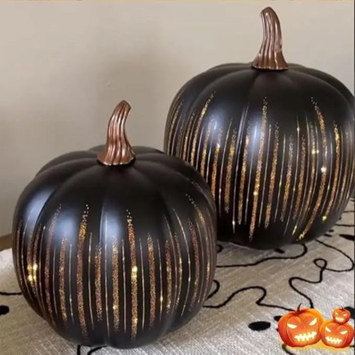 Funkelnde Kürbislampe mit Timer - LED Halloween Deko