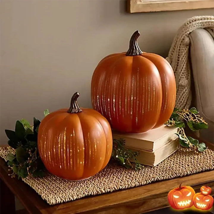 Funkelnde Kürbislampe mit Timer - LED Halloween Deko