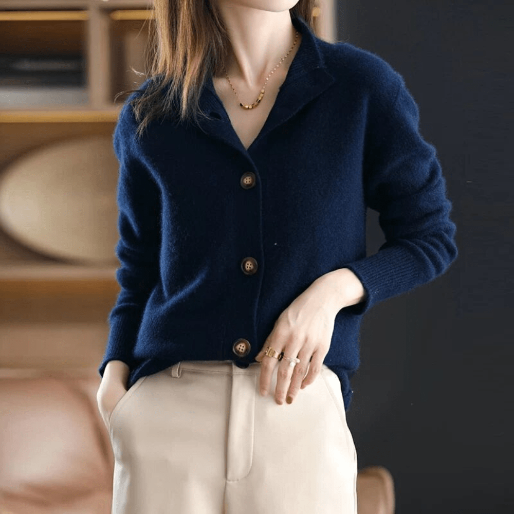 Luxuriöser Cashmere Strickcardigan für Damen 8