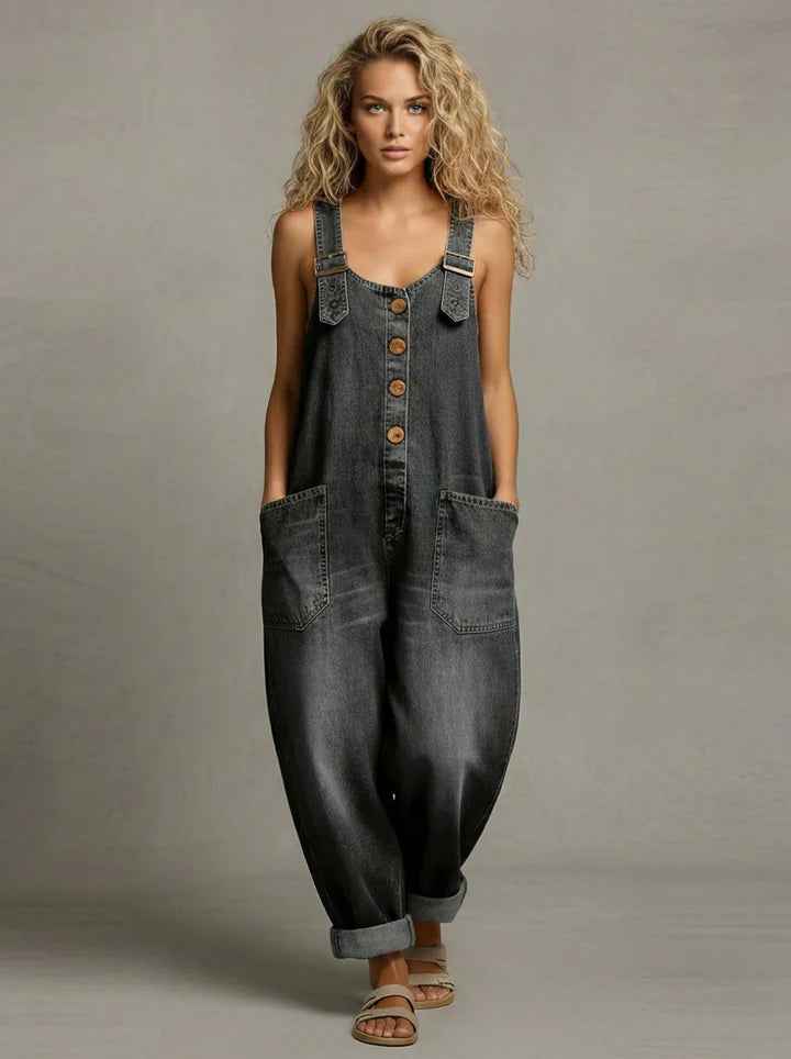 Lejla | Stylischer Denim-Overall mit Taschen