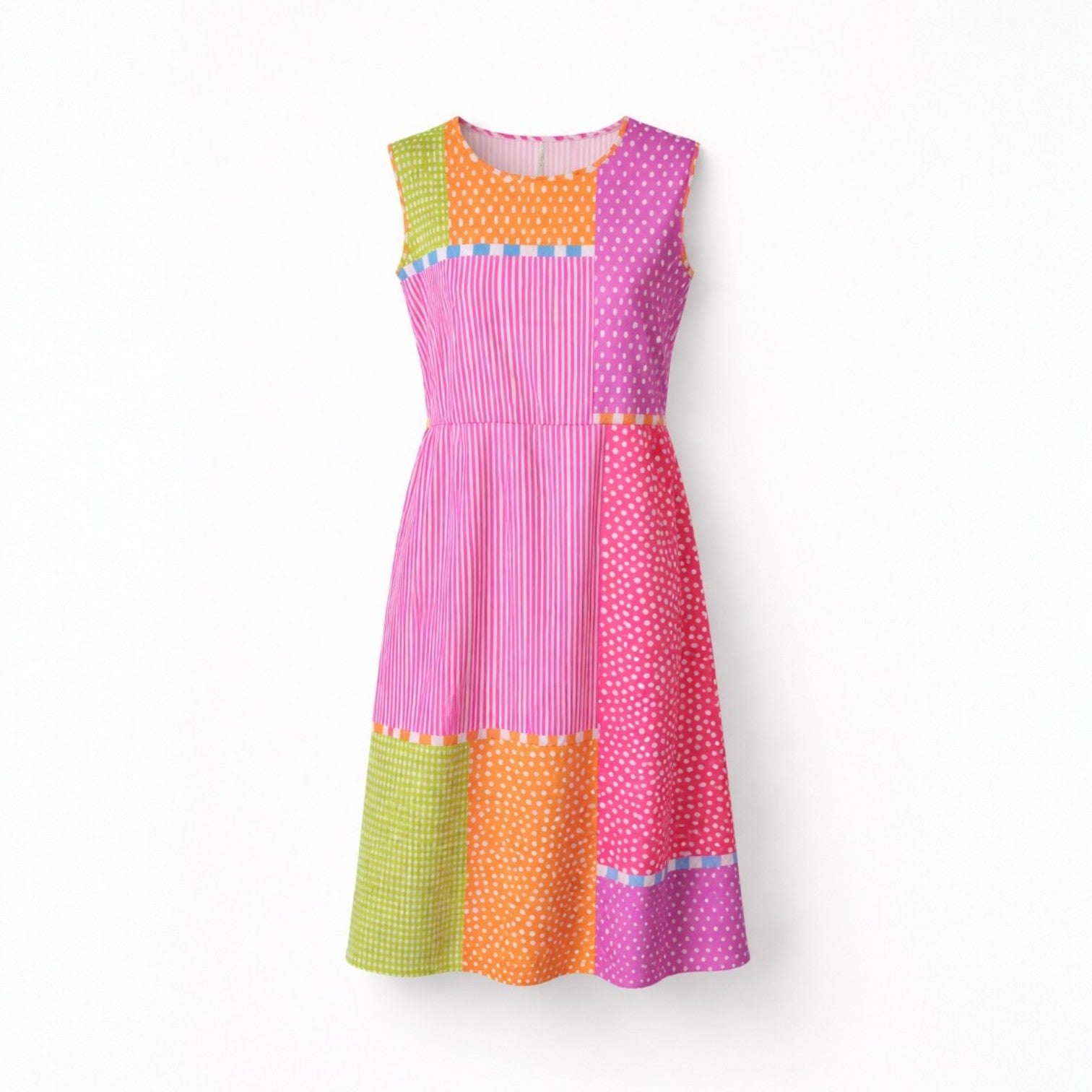 Maëva - Bunte Patchwork-Kleid für einen einzigartigen und stilvollen Look