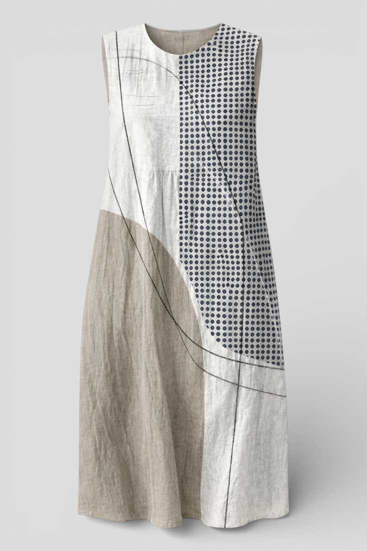 Noémie | Einzigartige asymmetrische künstlerische Kleid für eleganten, regelmäßigen Stil