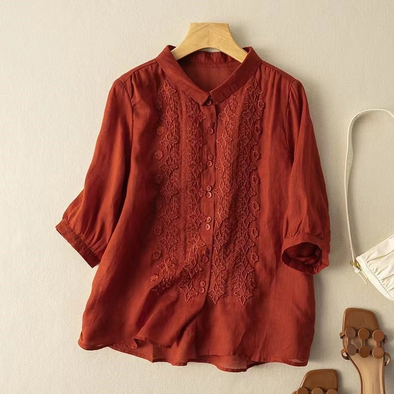 Marnie – Bestickte Bluse mit Knopfleiste 2