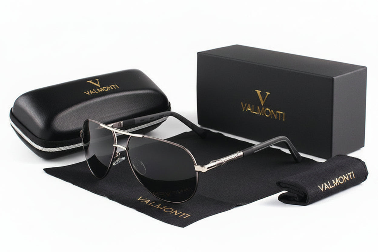 Herren Sonnenbrille Pilotenstil Polarisiert, Leichter Metallrahmen