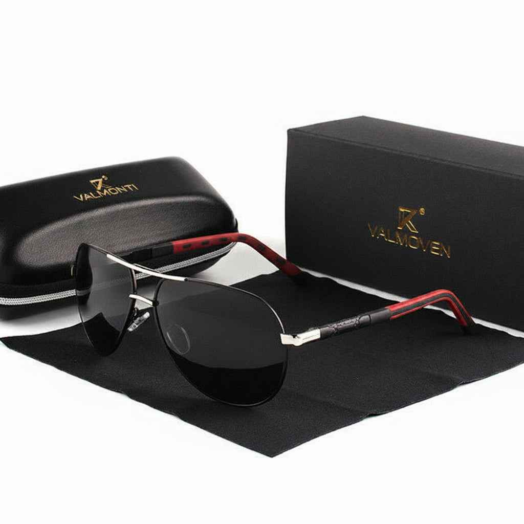 Herren Sonnenbrille Pilotenstil Polarisiert, Leichter Metallrahmen