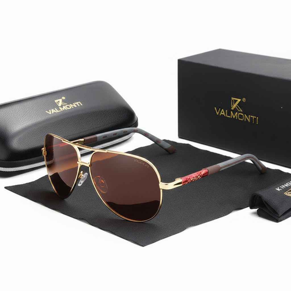 Herren Sonnenbrille Pilotenstil Polarisiert, Leichter Metallrahmen