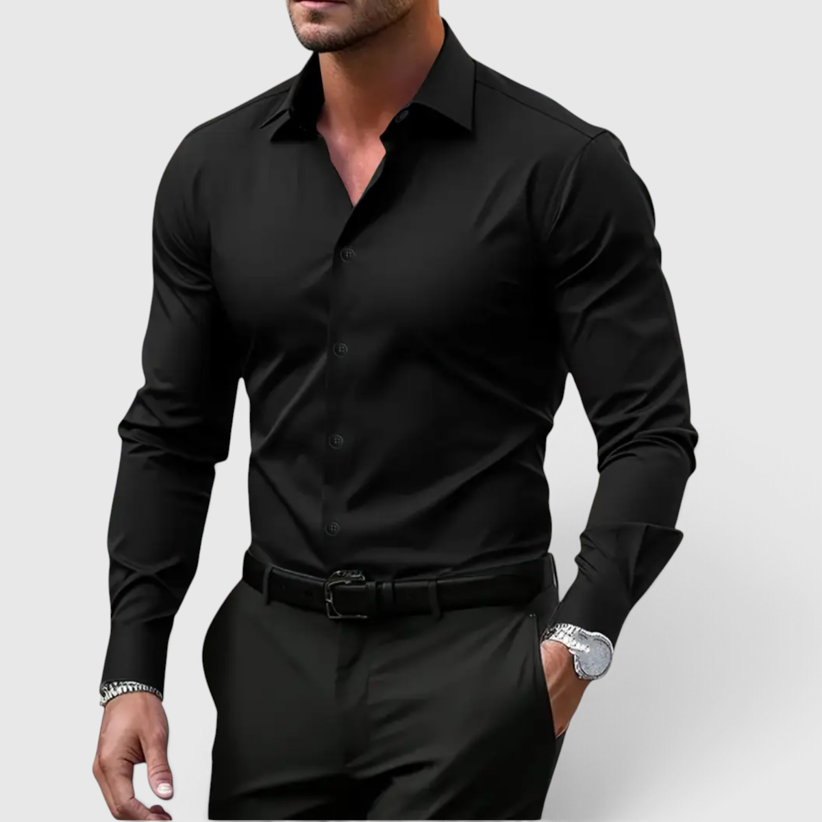 Herren Slim-Fit-Hemd - Casual Knopfhemd