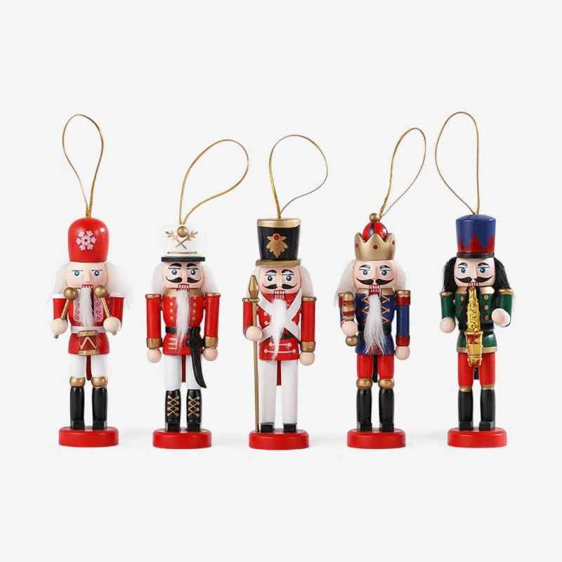 MerrySoldier - Elegantes hängendes Nussknacker Soldat Dekorationsset für Weihnachten