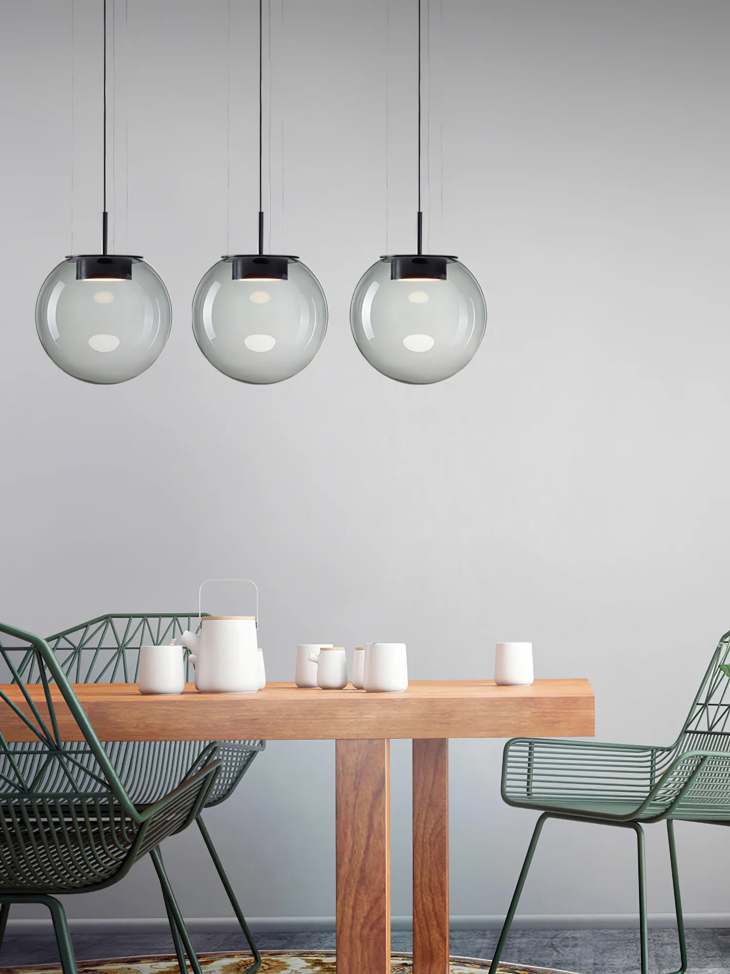 Moderne LED-Pendelleuchte mit Glas und Metall 4