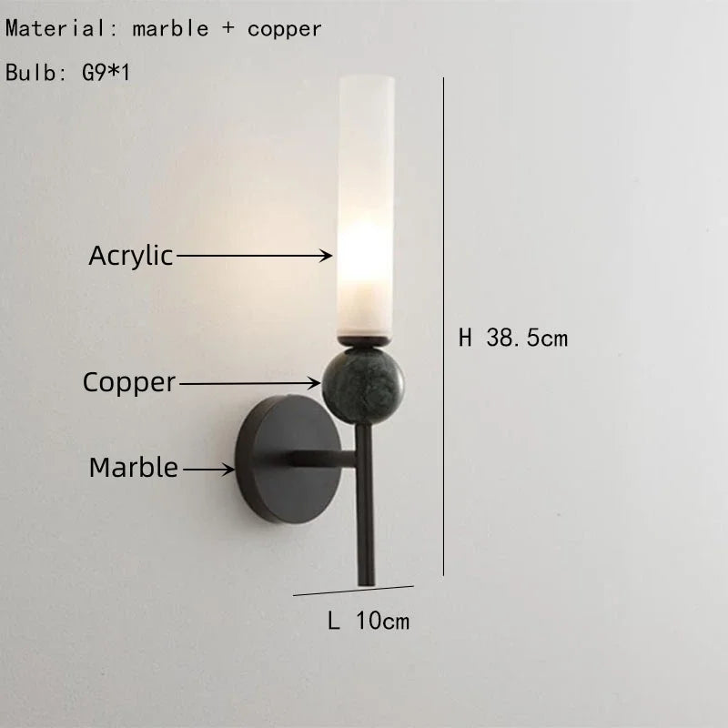Moderne Marmor Wandleuchte in Gold oder Schwarz 6
