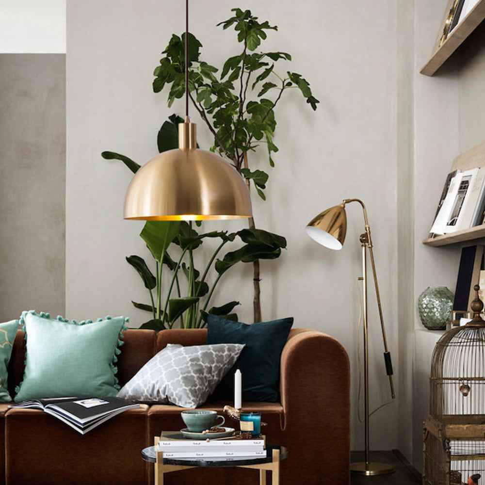 Moderne Messingpendel mit Kuppelschirm