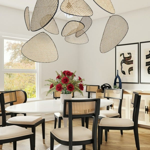Moderne Pendelleuchte mit Cannage-Design 2