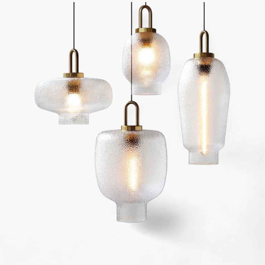 Moderne Pendelleuchte mit Glas und E27-Sockel