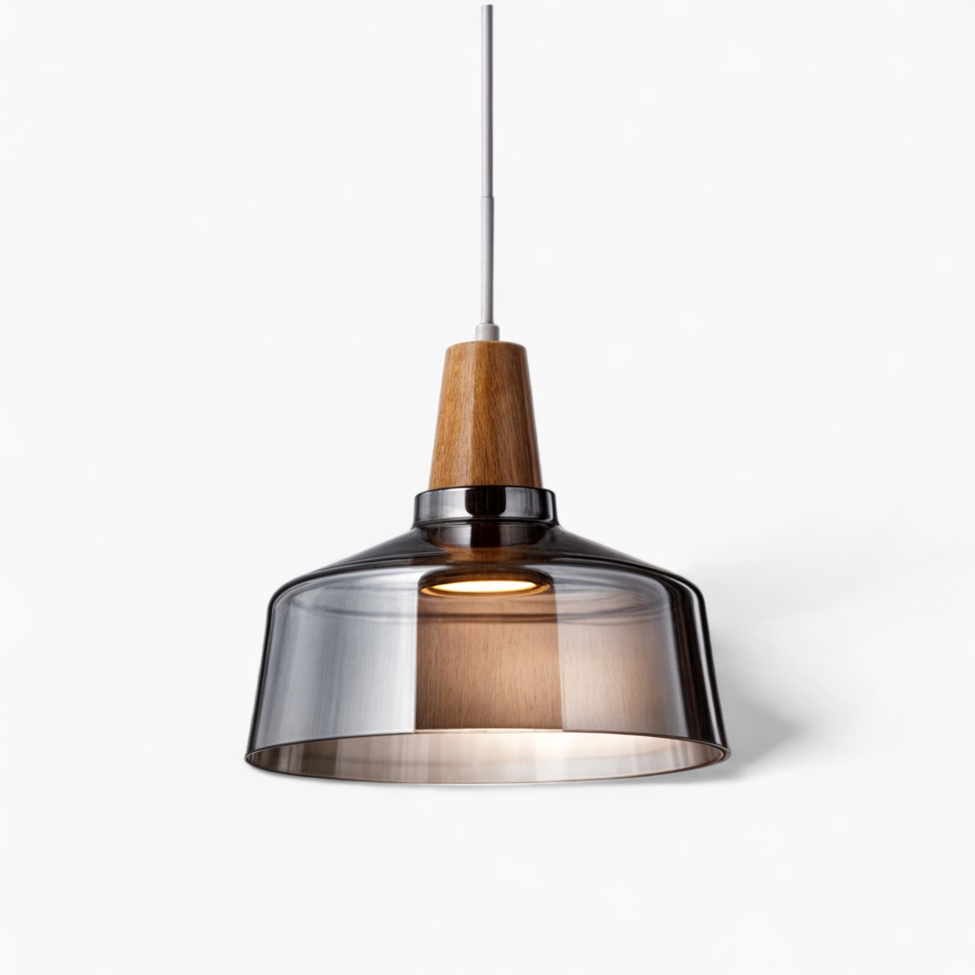 Moderne Pendelleuchte mit Holzfuß 12