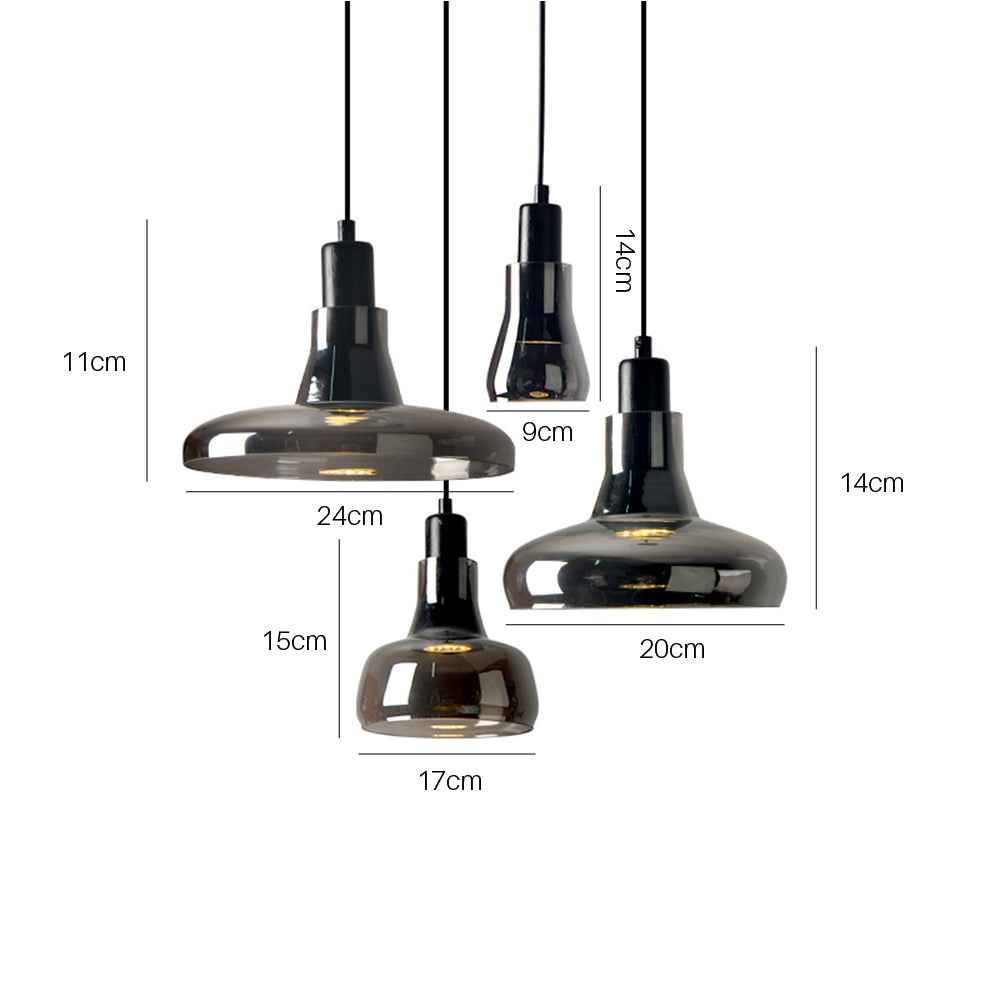 Moderne Rauchglas Pendelleuchte