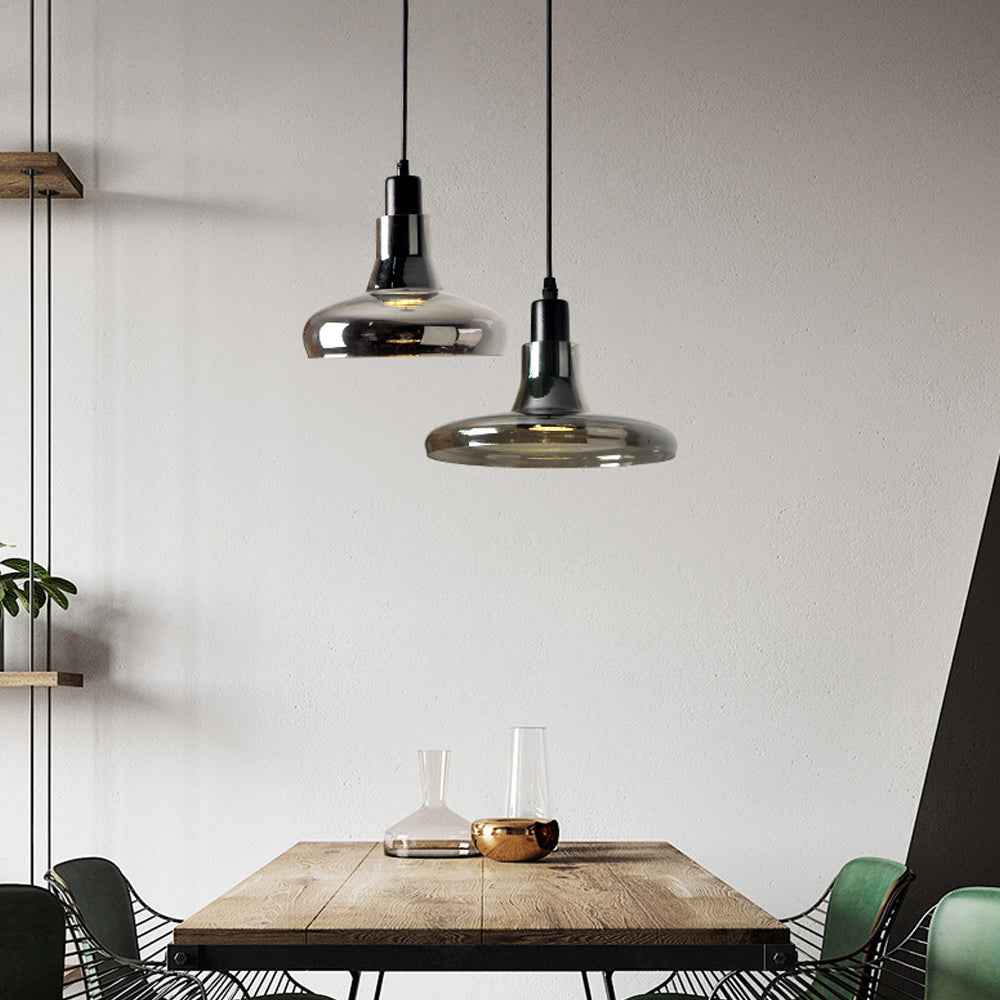 Moderne Rauchglas Pendelleuchte