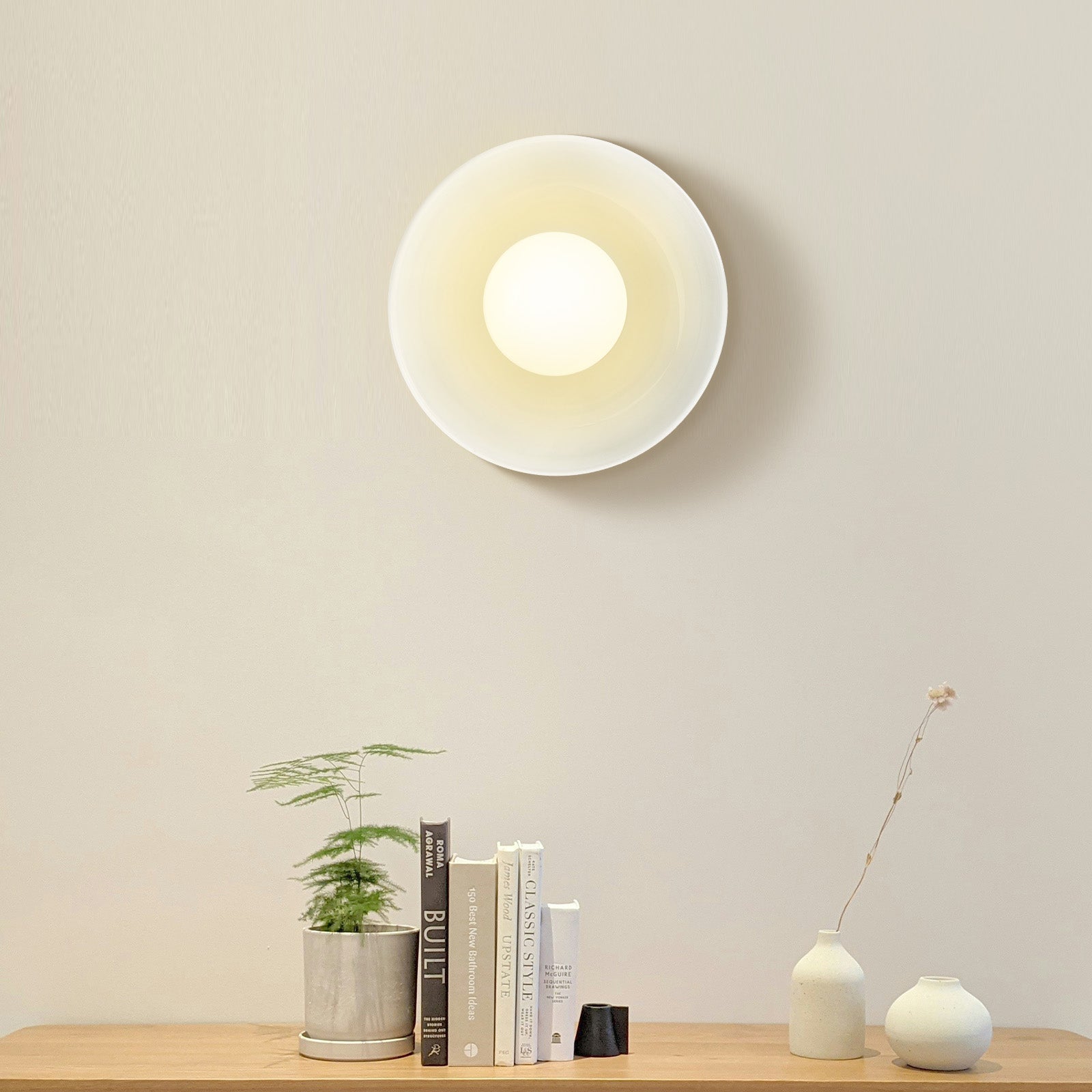 Moderne Runde Keramik Wandleuchte Blau 2