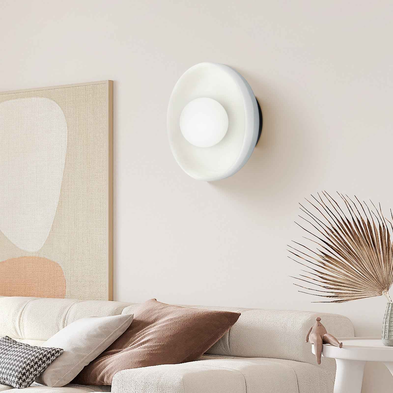 Moderne Runde Keramik Wandleuchte Blau