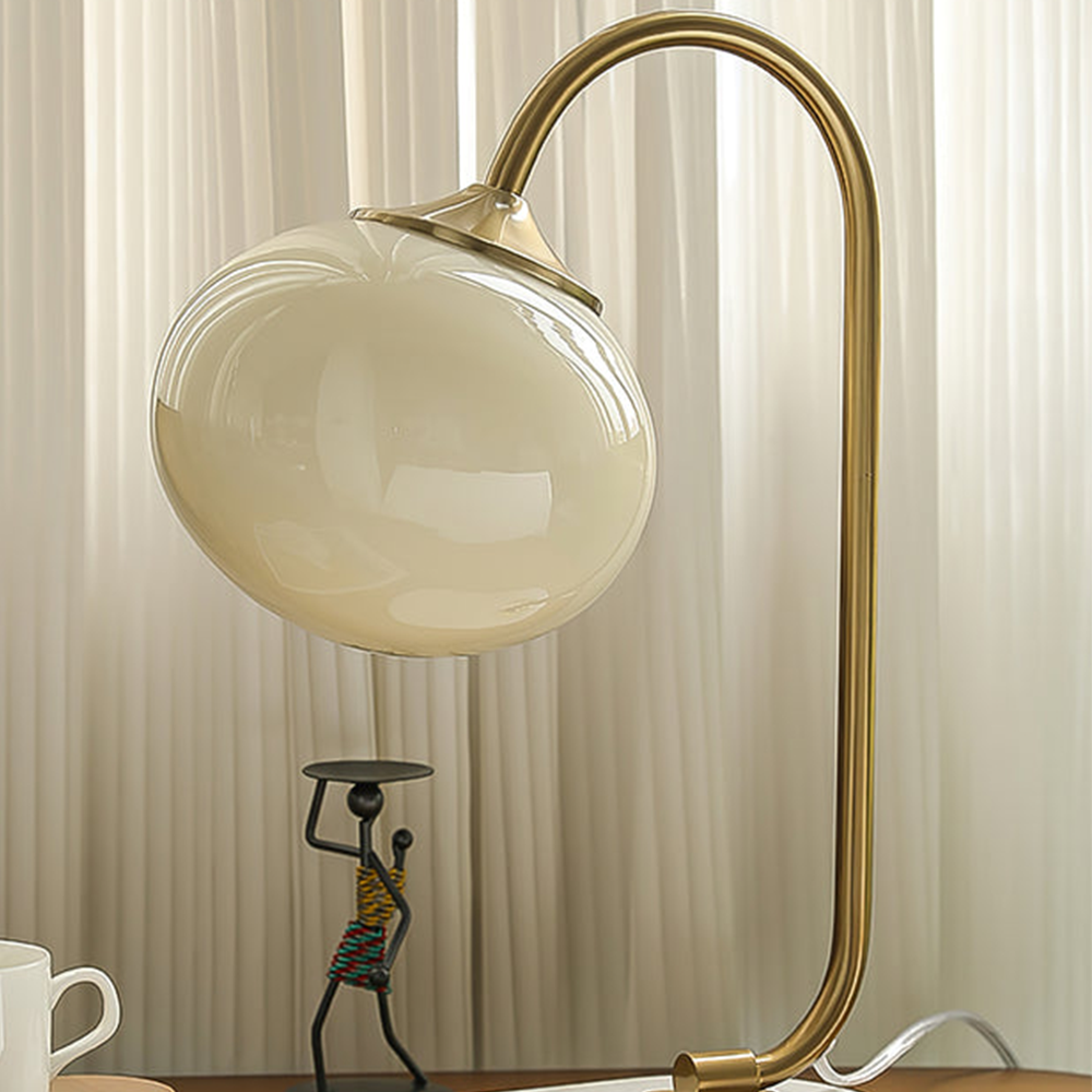 Moderne Tischlampe aus Metall und Glas 11