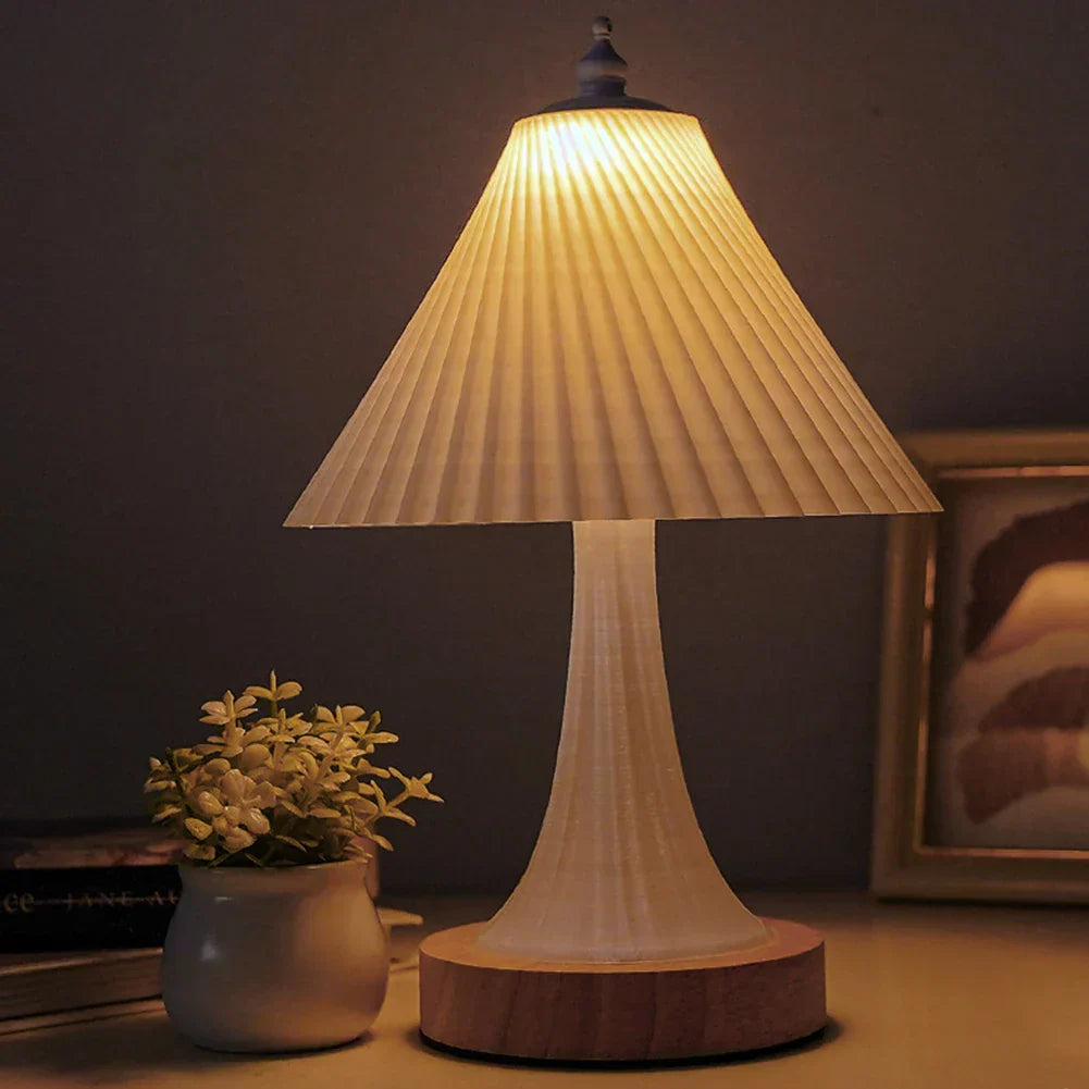 Moderne stilvolle und bequeme Holz-Nachtlampe