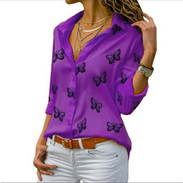 Neleia – Locker geschnittene Bluse mit Schmetterlingsprint 4
