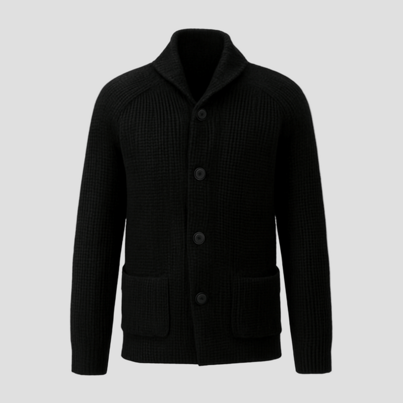 Austin stickad blazer-cardigan med fickor – Slimmad, mångsidig lager-på-lager-plagg