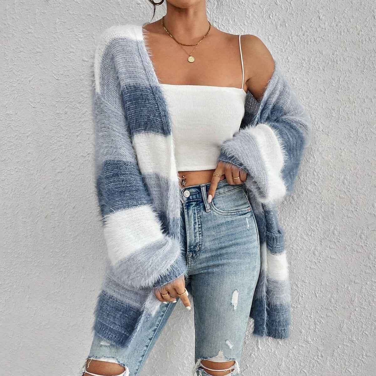 JULIETA™ Ultra-Soft Offener Frontcardigan mit Langarm und Flauschigem Stoff